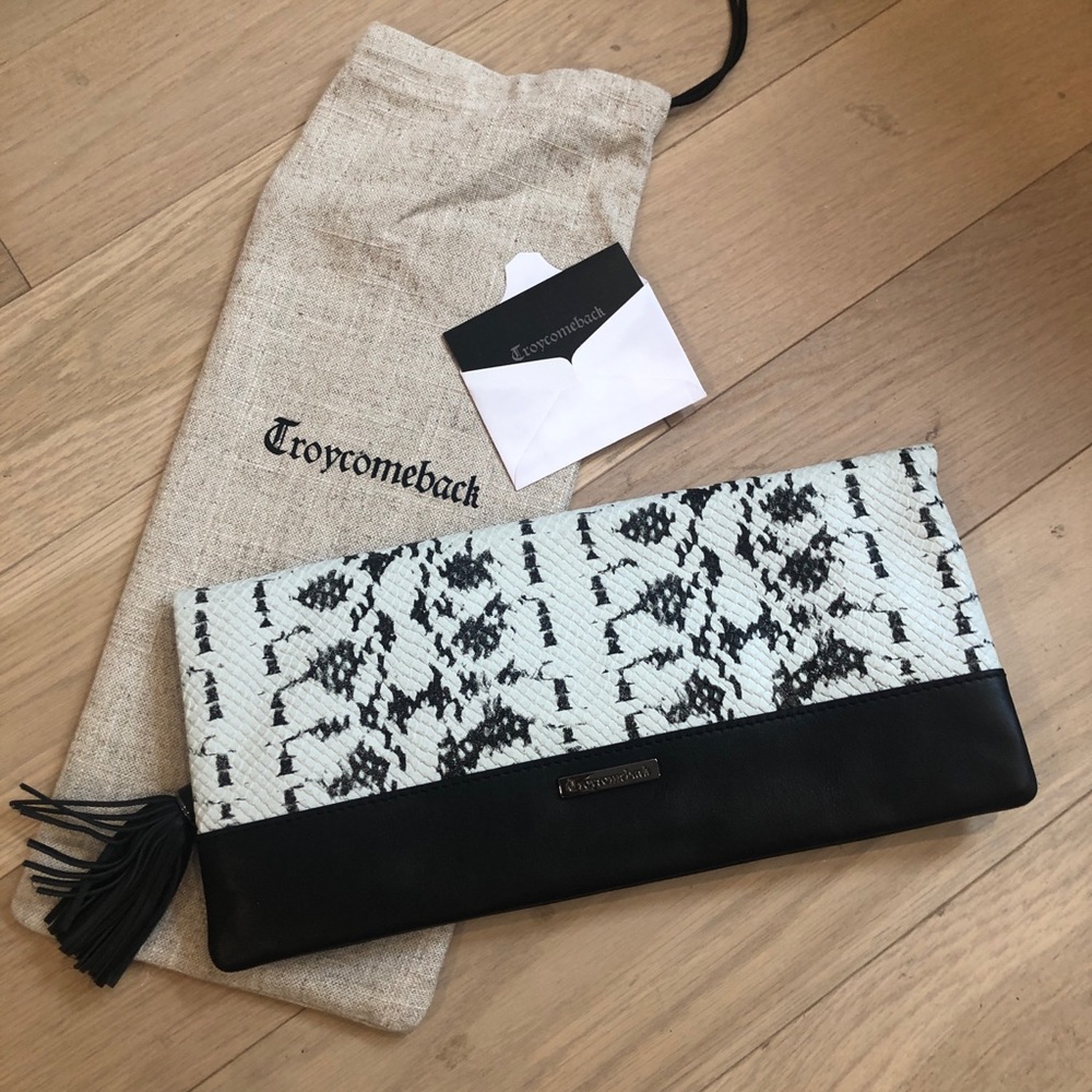New with Card Troycomeback Leather Clutch